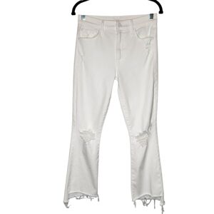 Mother Insider Crop Step Fray Jeans In Cracked Slipper 27